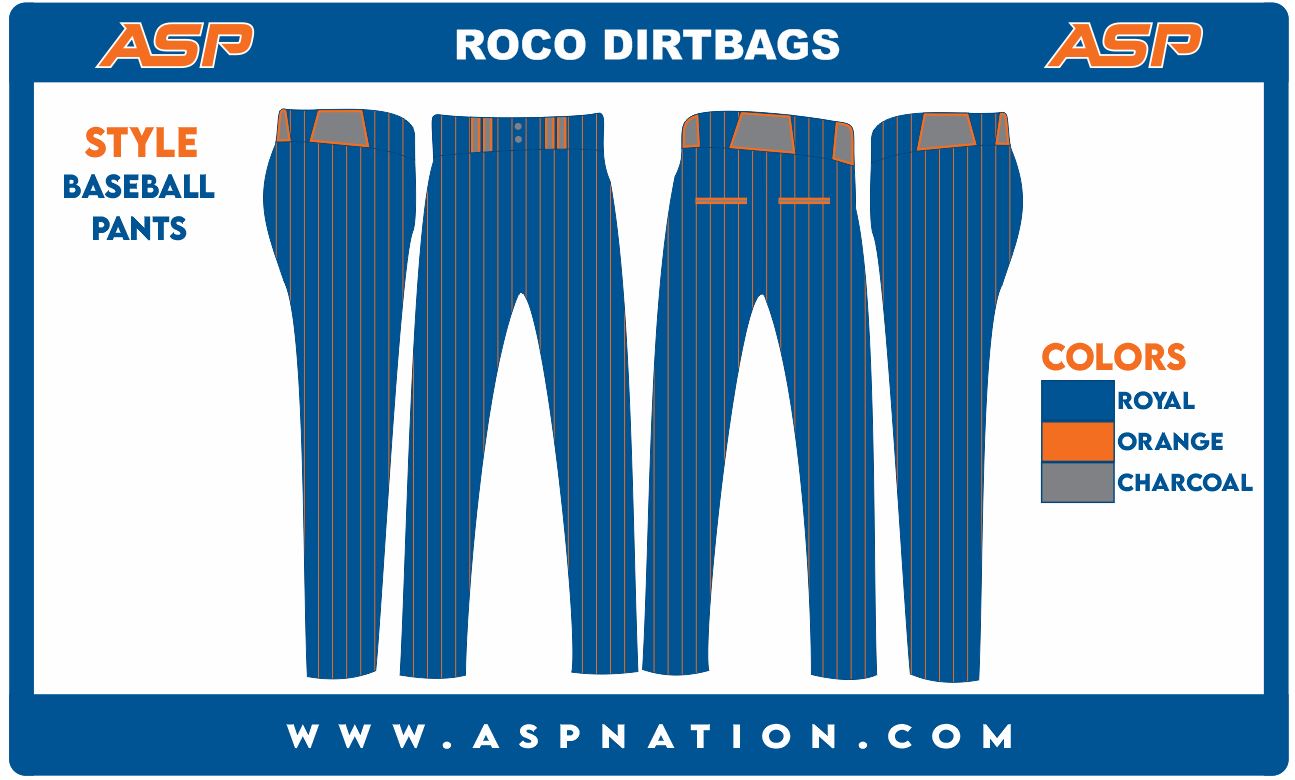 Roco Dirtbagz Baseball Full Sublimations Full Length Pants
