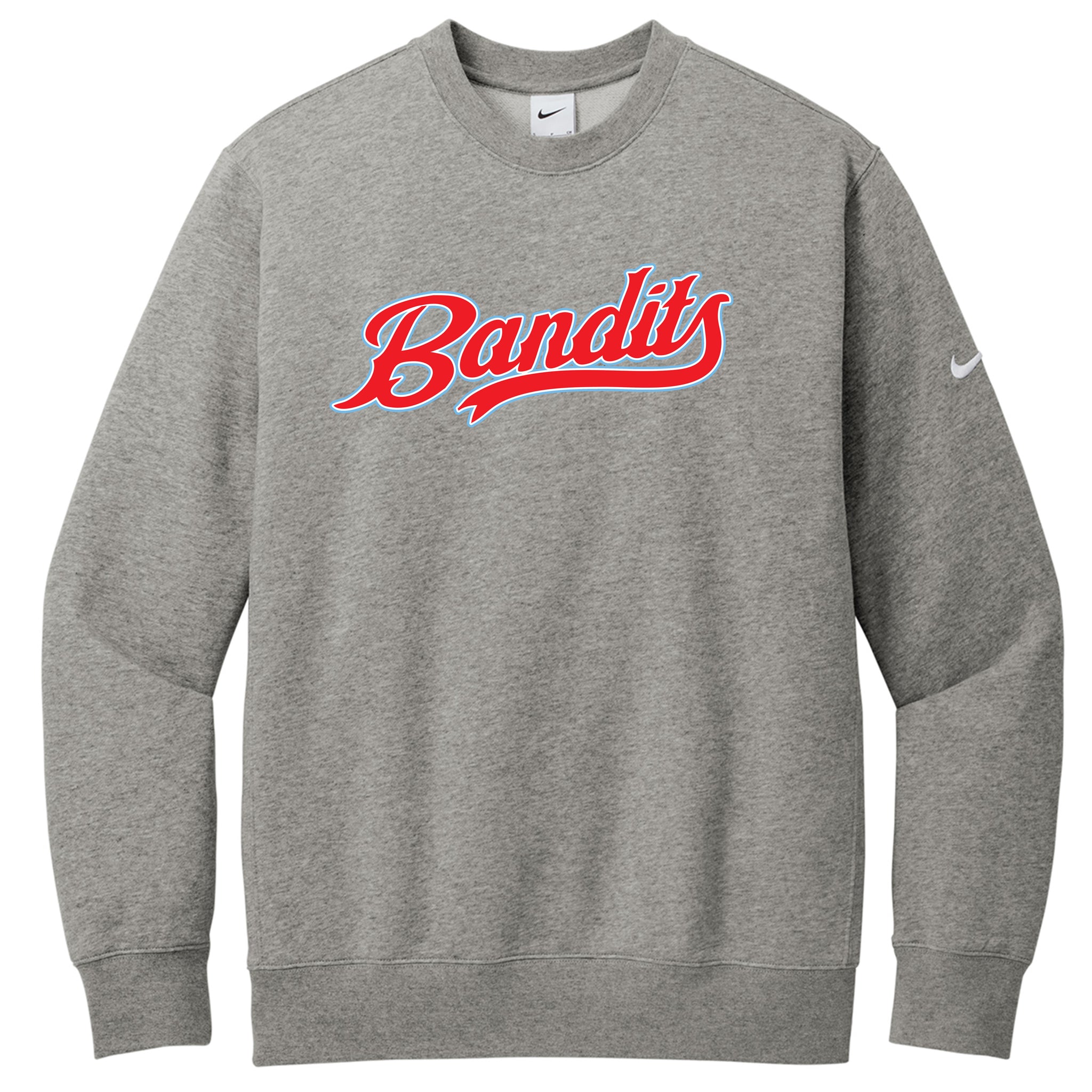 Sandlot Bandits Baseball Nike Club Fleece Sleeve Swoosh Crew