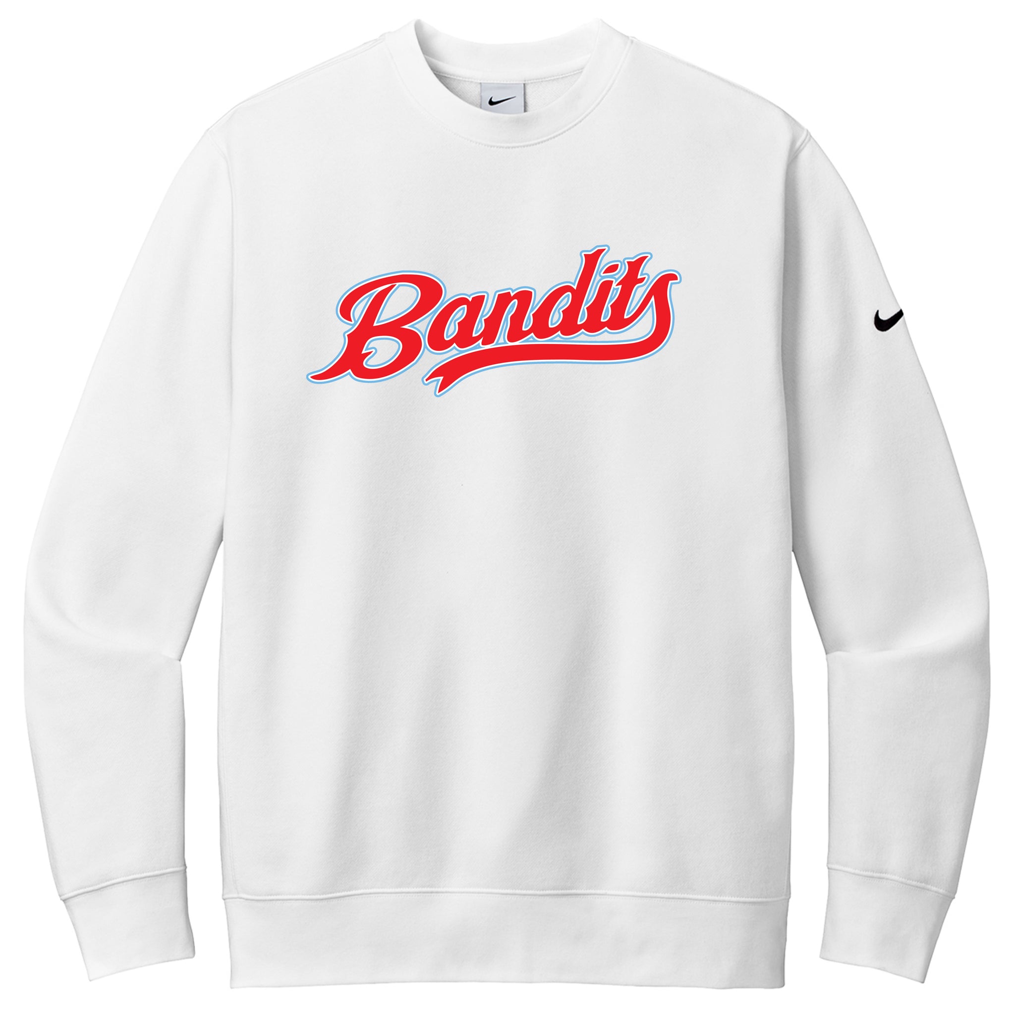 Sandlot Bandits Baseball Nike Club Fleece Sleeve Swoosh Crew