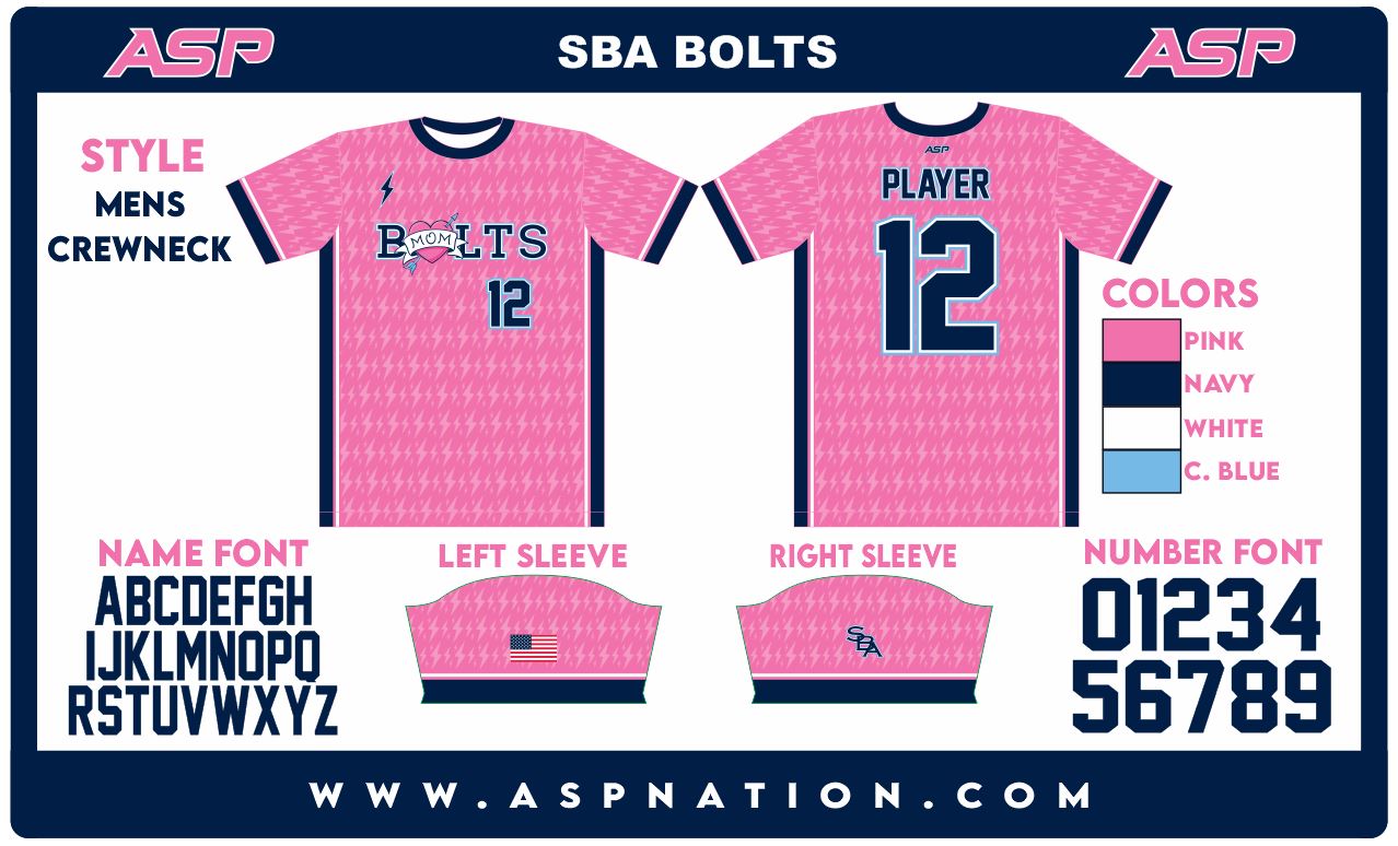 SBA Bolts Baseball Mens/Boys Full Sublimation Uniform Short Sleeve