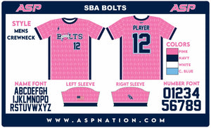 SBA Bolts Baseball Mens/Boys Full Sublimation Uniform Short Sleeve