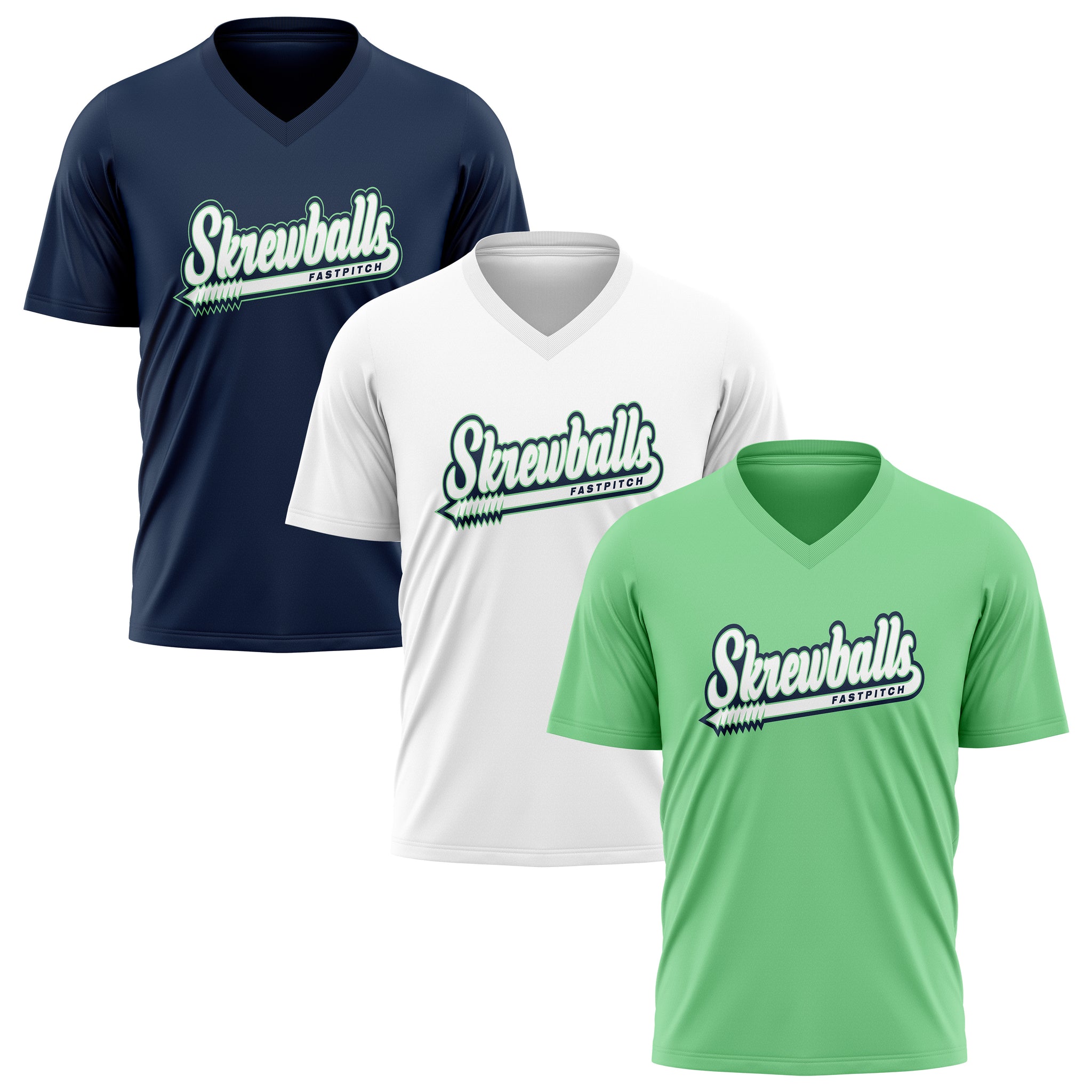 SKREWBALLS FASTPITCH WOMENS V-NECK FULL SUB SHORT SLEEVE