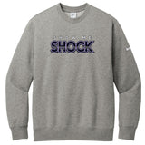 Show Me Shock Fastpitch Nike Club Fleece Sleeve Swoosh Crew