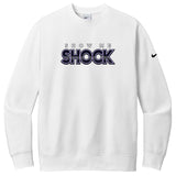 Show Me Shock Fastpitch Nike Club Fleece Sleeve Swoosh Crew