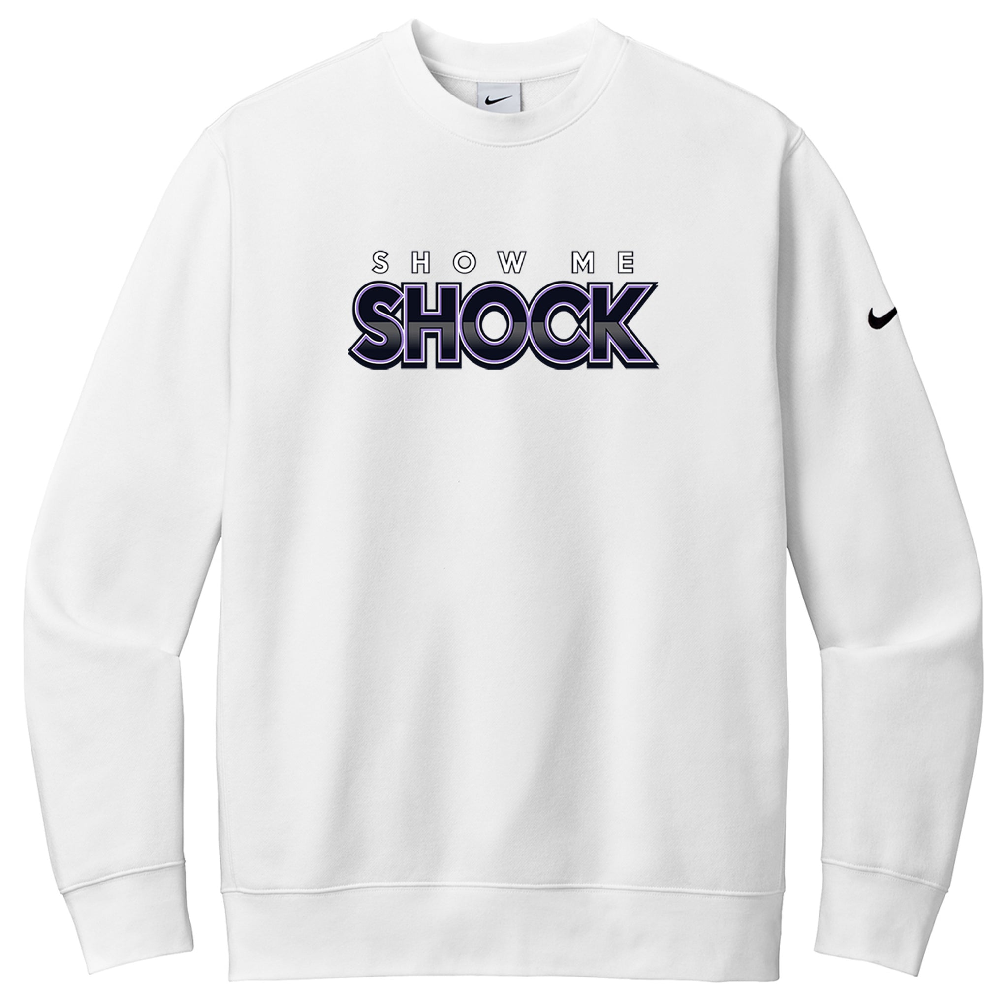 Show Me Shock Fastpitch Nike Club Fleece Sleeve Swoosh Crew