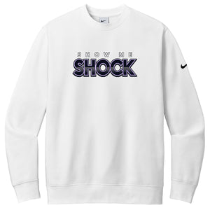 Show Me Shock Fastpitch Nike Club Fleece Sleeve Swoosh Crew