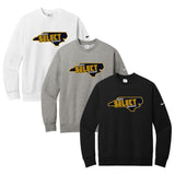 Salem Select Baseball Nike Club Fleece Sleeve Swoosh Crew