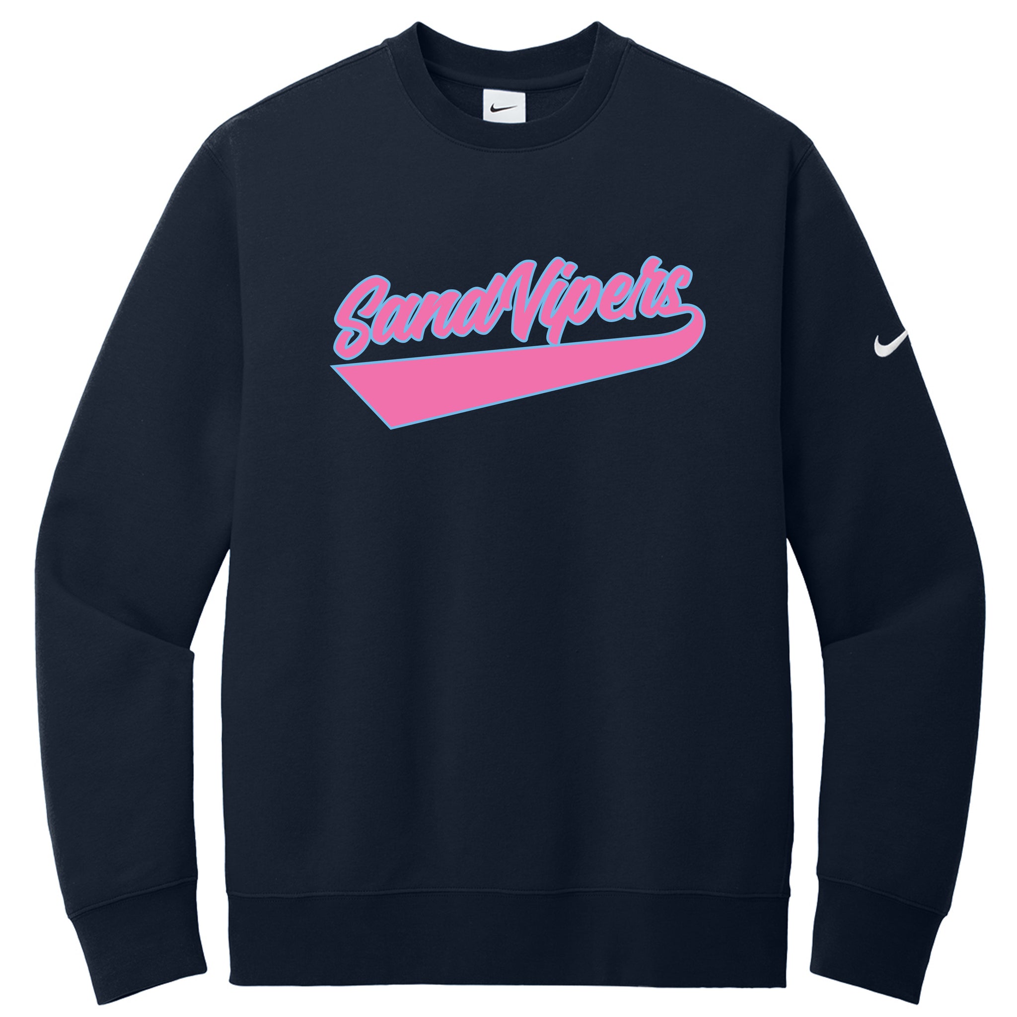 Sand Vipers Baseball Nike Club Fleece Sleeve Swoosh Crew