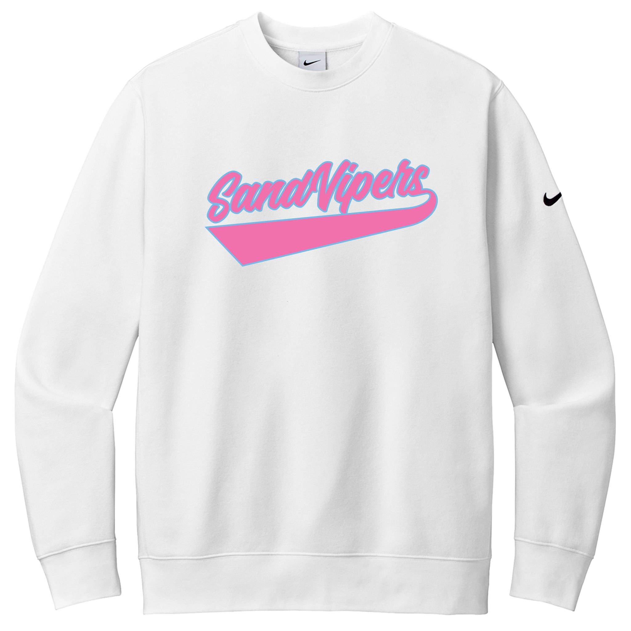 Sand Vipers Baseball Nike Club Fleece Sleeve Swoosh Crew