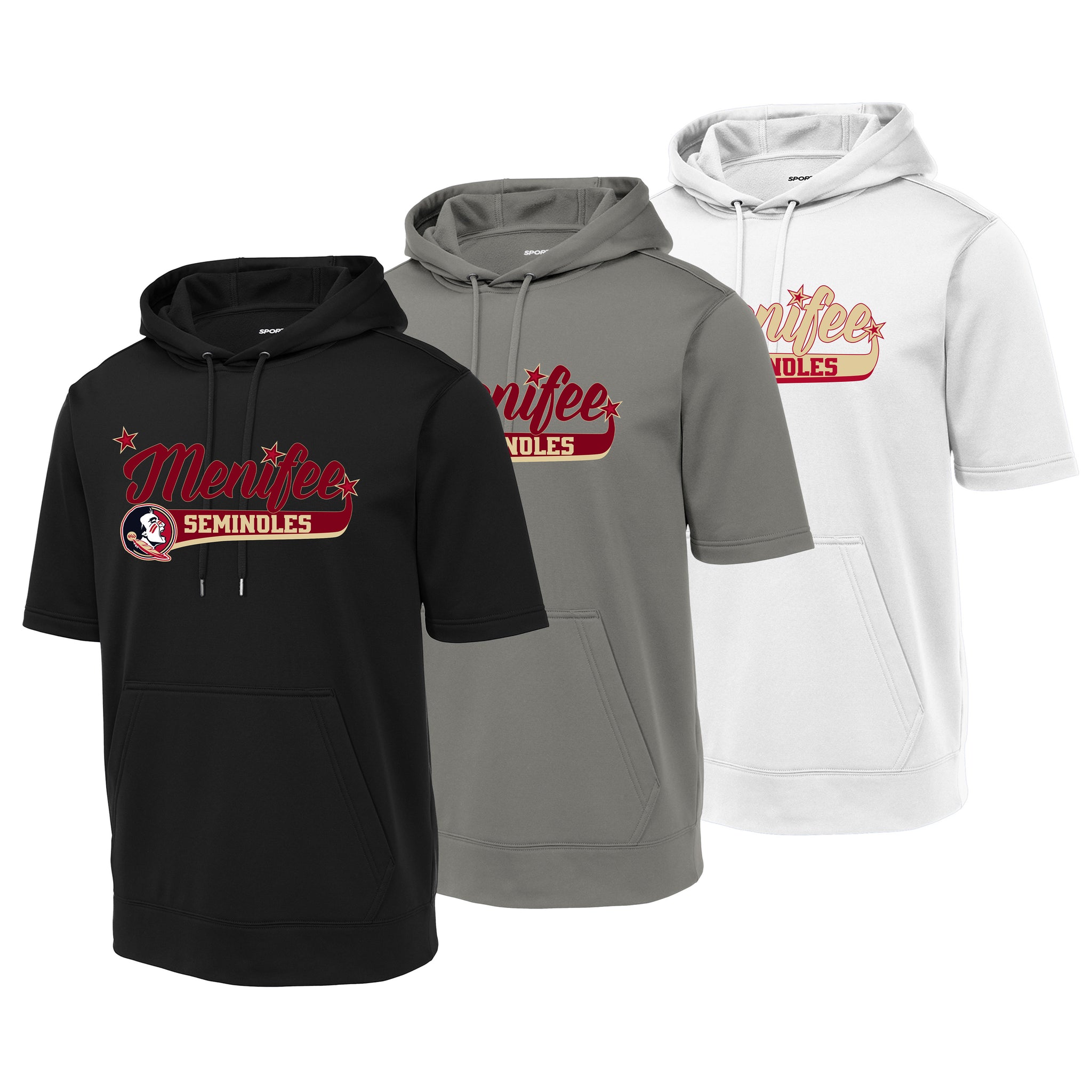 Menifee Seminoles Fastpitch Sport-Tek ® Sport-Wick ® Fleece Short Sleeve Hooded Pullover