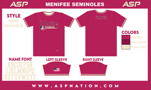 Menifee Seminoles Fastpitch Mens/Boys Full Sublimation Uniform Short Sleeve
