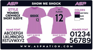 Show Me Shock Fastpitch Womens/Girls Full Sublimation Uniform Short Sleeve