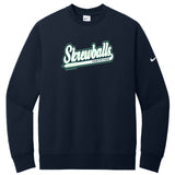 Skrewballs Fastpitch Nike Club Fleece Sleeve Swoosh Crew