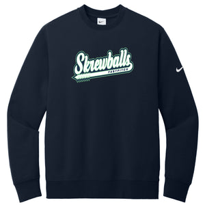 Skrewballs Fastpitch Nike Club Fleece Sleeve Swoosh Crew