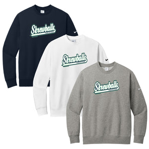 Skrewballs Fastpitch Nike Club Fleece Sleeve Swoosh Crew