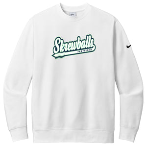 Skrewballs Fastpitch Nike Club Fleece Sleeve Swoosh Crew