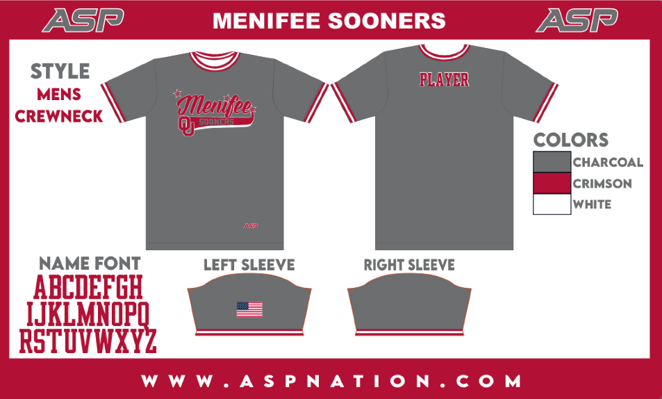 Menifee Sooners Fastpitch Mens/Boys Full Sublimation Uniform Short Sleeve