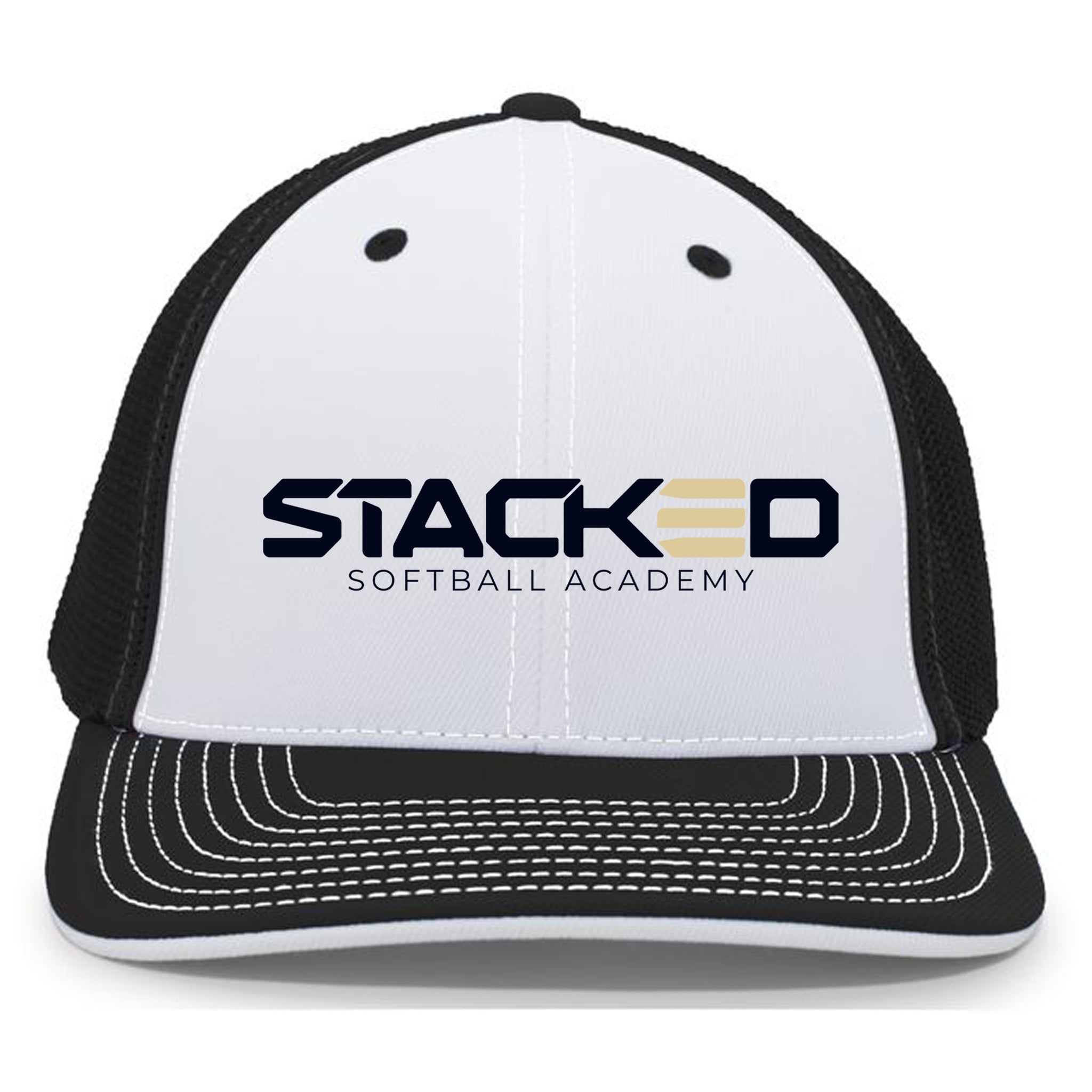 Stacked Softball Academy 404M Pacific Headwear Trucker Pacflex Cap