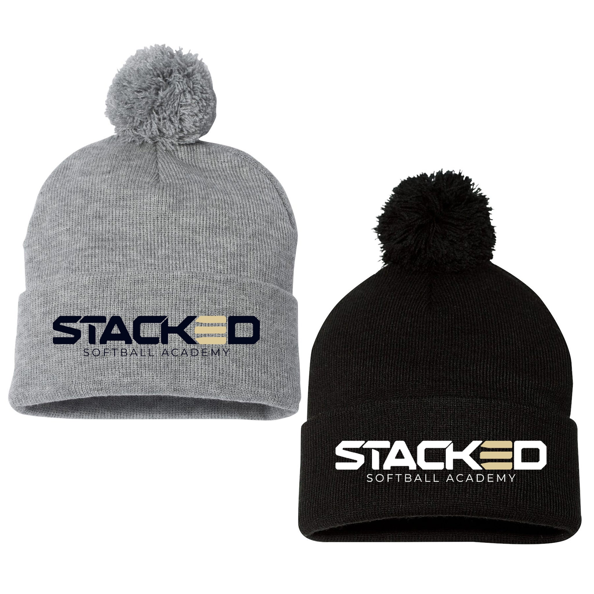Stacked Softball Academy Sportsman 12" Pom-Pom Cuffed Beanie