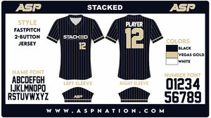 Stacked Softball Academy Womens/Girls Two Button Full Sublimation Short Sleeve