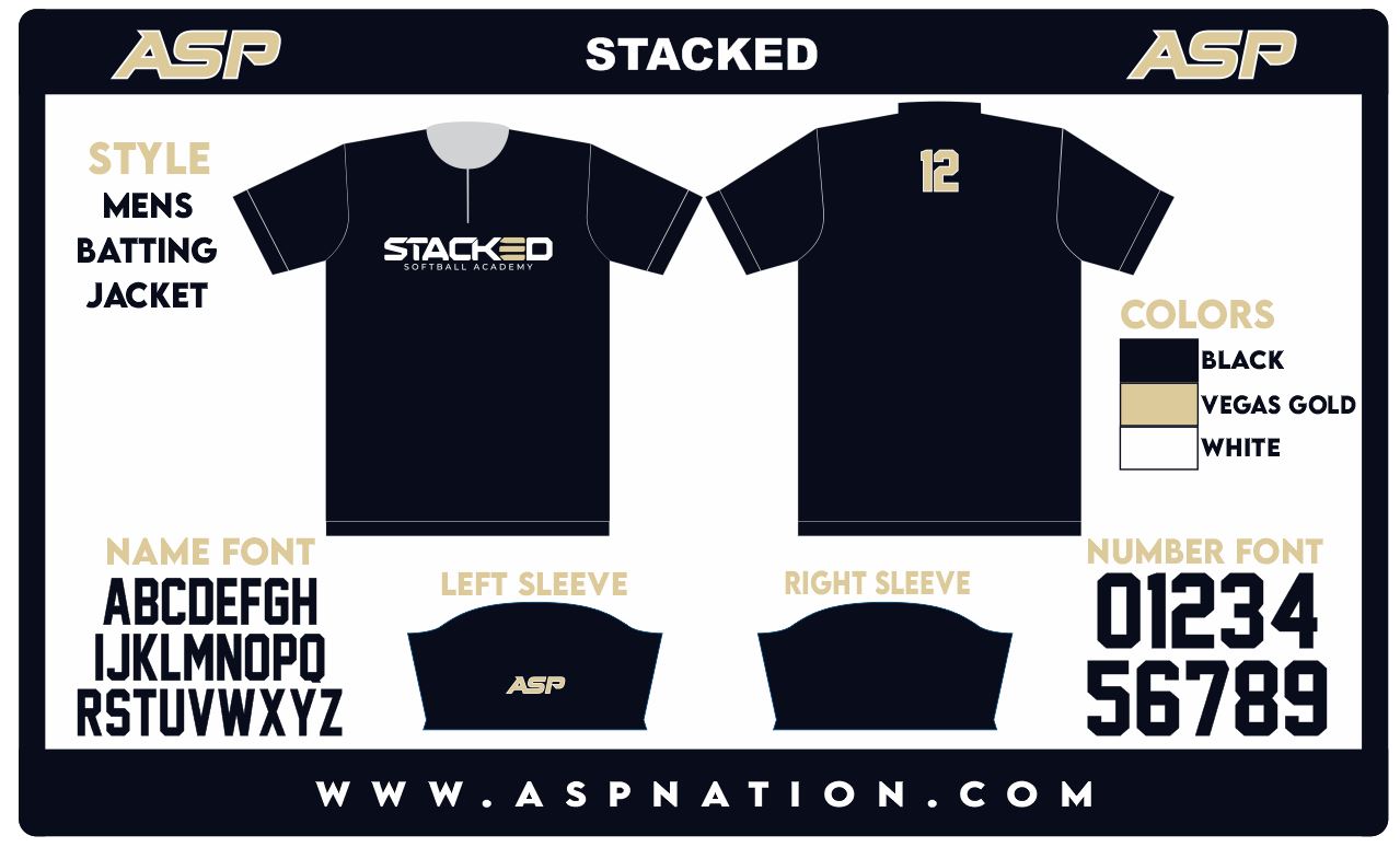 Stacked Softball Academy Mens/Boys Full Sublimation Batting Jacket
