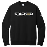 Stacked Softball Academy Nike Club Fleece Sleeve Swoosh Crew