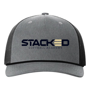 Stacked Softball Academy Richardson 112FPR Five Panel Trucker with Rope Snapback