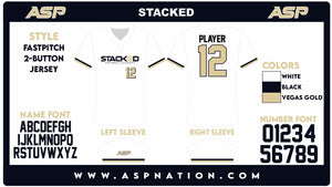 Stacked Softball Academy Womens/Girls Two Button Full Sublimation Short Sleeve