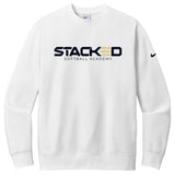 Stacked Softball Academy Nike Club Fleece Sleeve Swoosh Crew