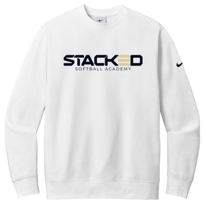 Stacked Softball Academy Nike Club Fleece Sleeve Swoosh Crew