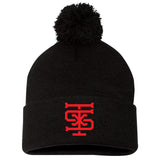 Texas Sandlot Baseball Sportsman 12" Pom-Pom Cuffed Beanie