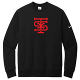 Texas Sandlot Baseball Nike Club Fleece Sleeve Swoosh Crew