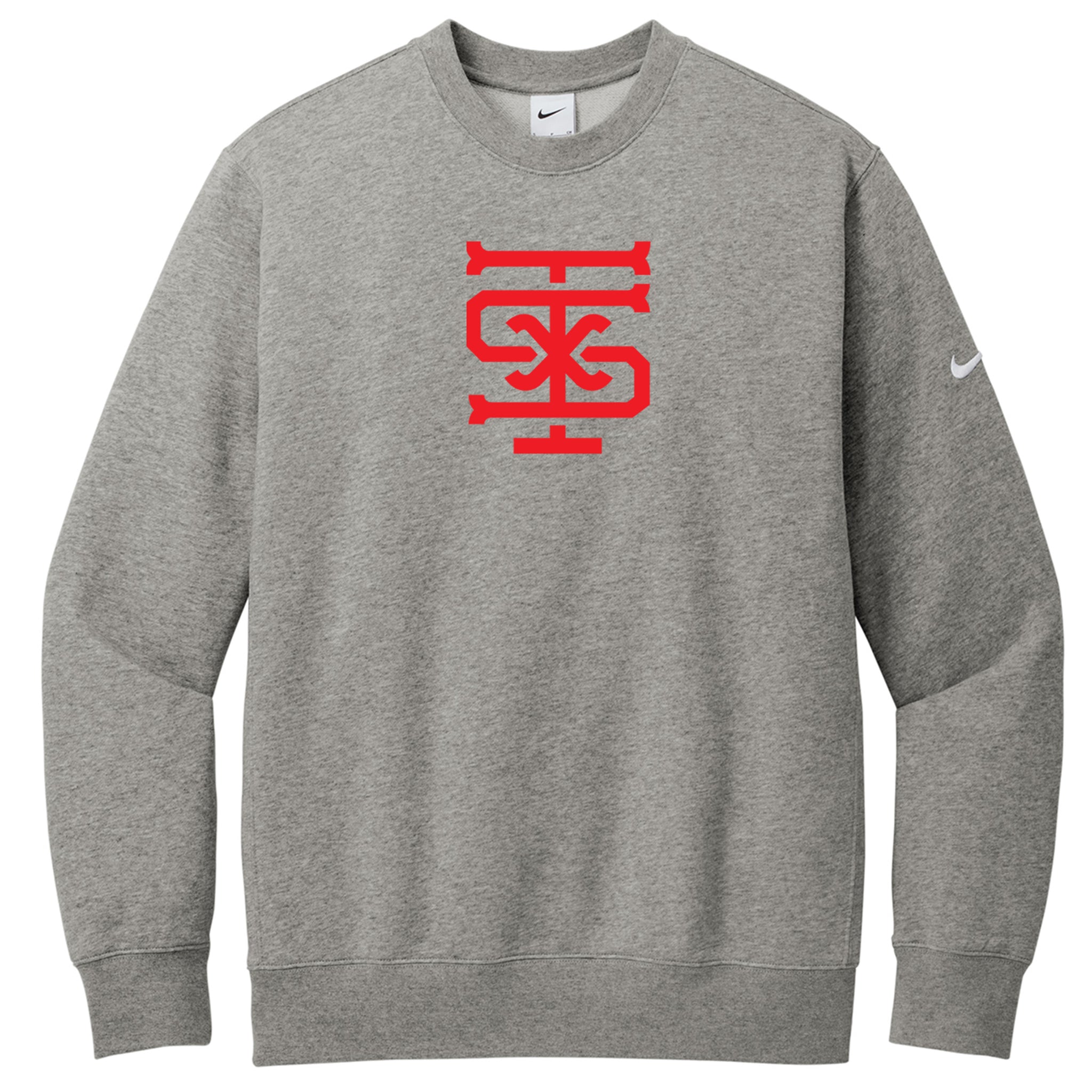 Texas Sandlot Baseball Nike Club Fleece Sleeve Swoosh Crew