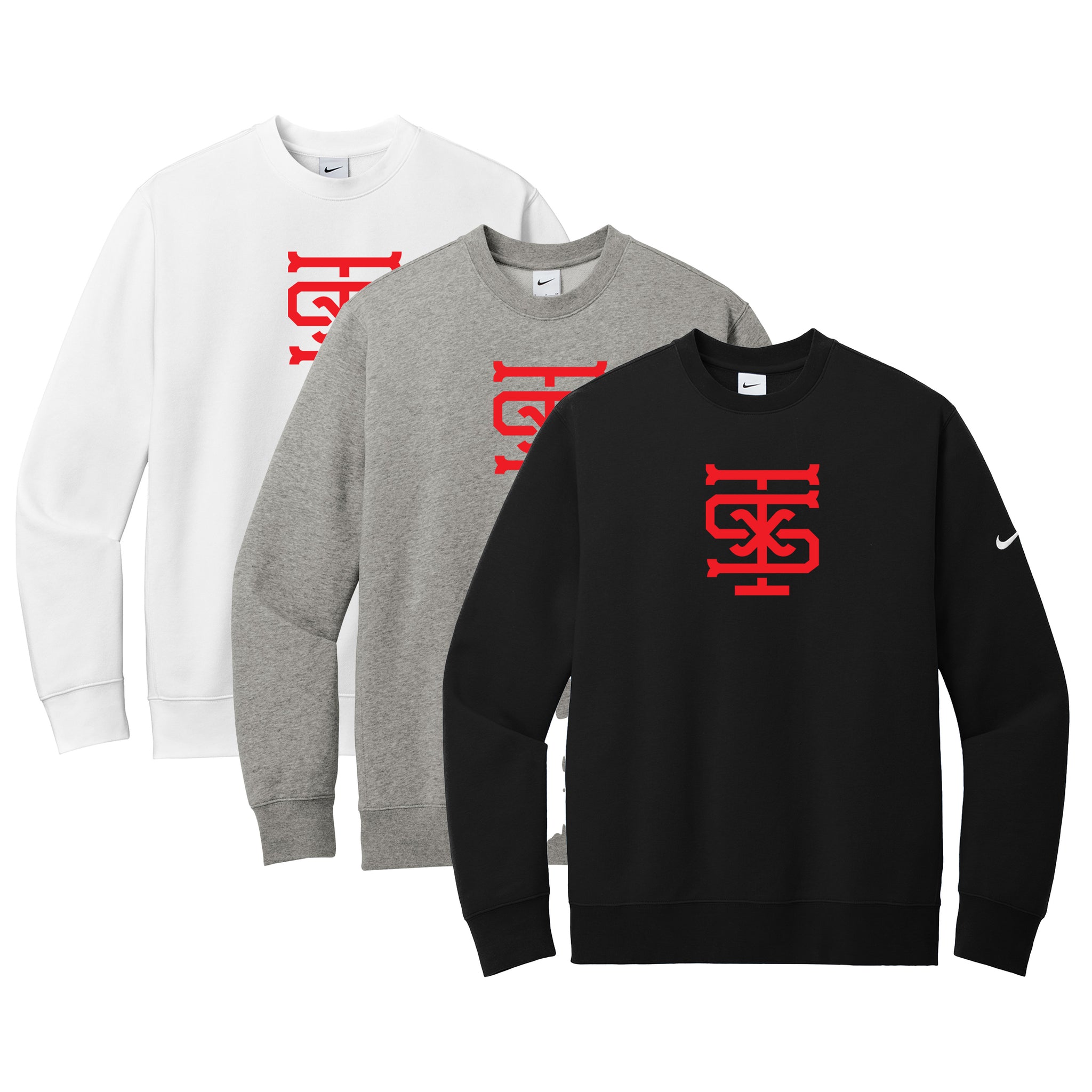 Texas Sandlot Baseball Nike Club Fleece Sleeve Swoosh Crew