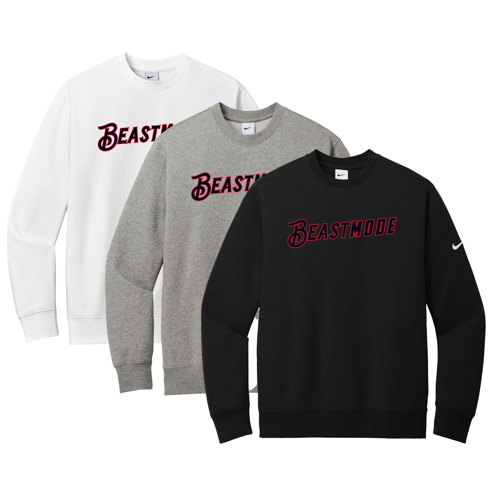 Texas Sandlot Baseball Nike Club Fleece Sleeve Swoosh Crew