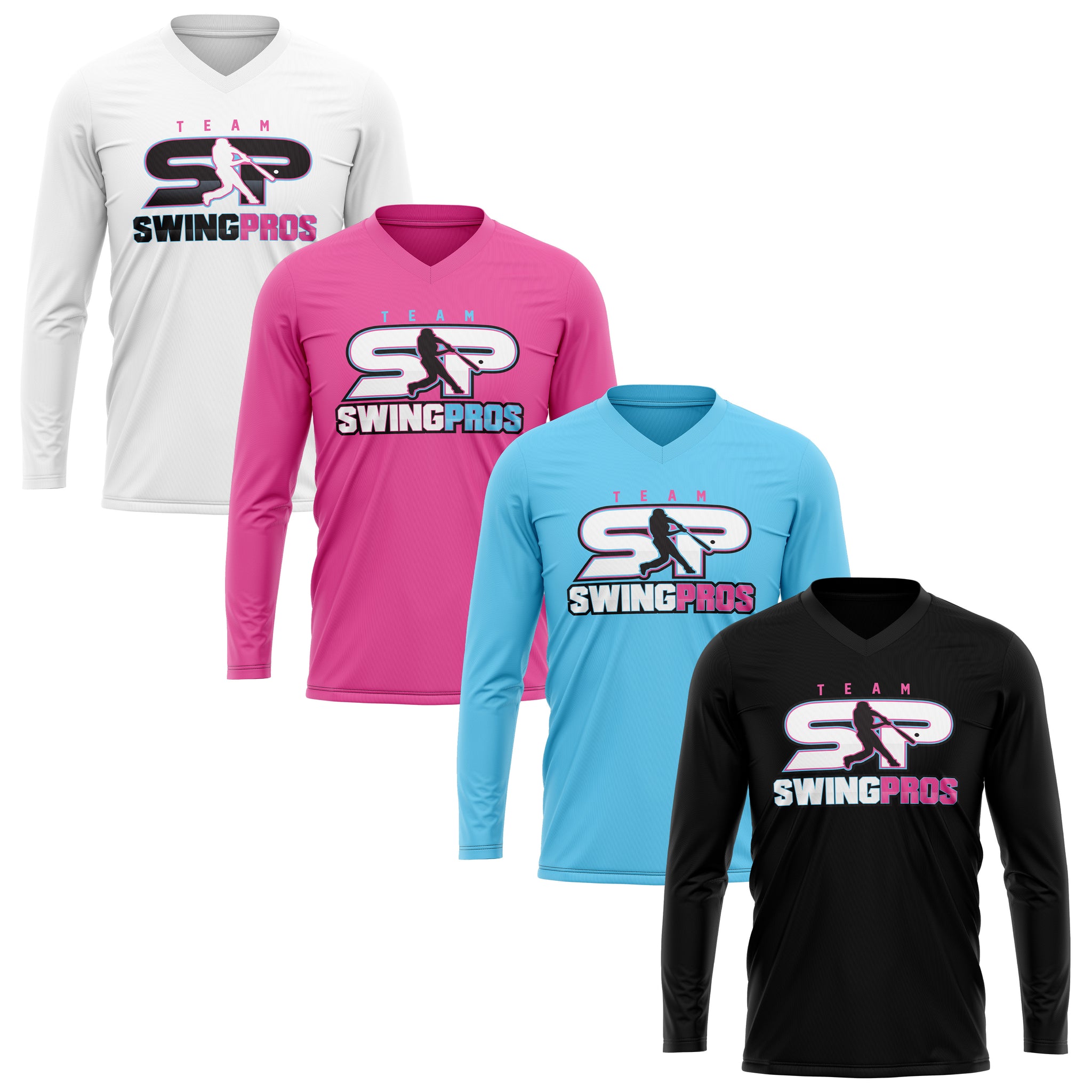 TEAM SWING PROS WOMENS V-NECK LONG SLEEVE