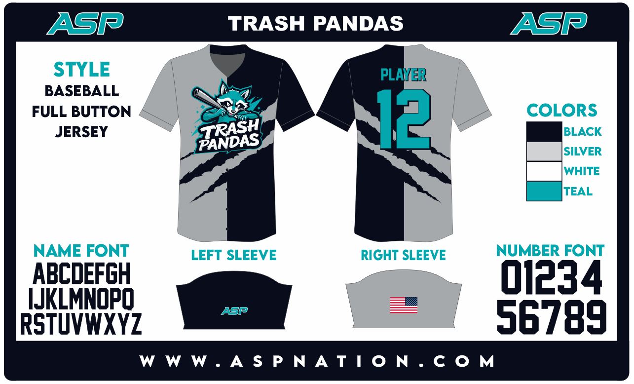 Trash Pandas Mens/Boys Full Button Full Sublimation Short Sleeve