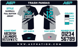 Trash Pandas Mens/Boys Full Button Full Sublimation Short Sleeve