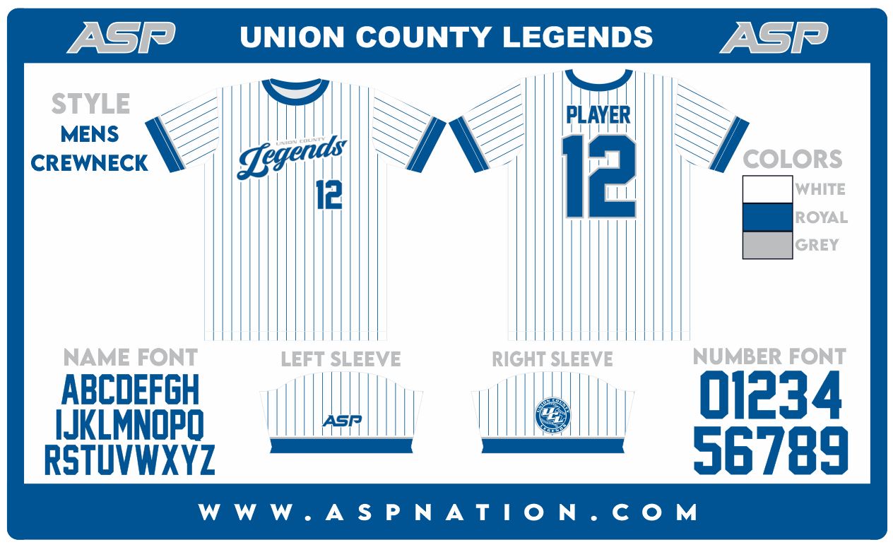 Union County Legends Baseball Uniform