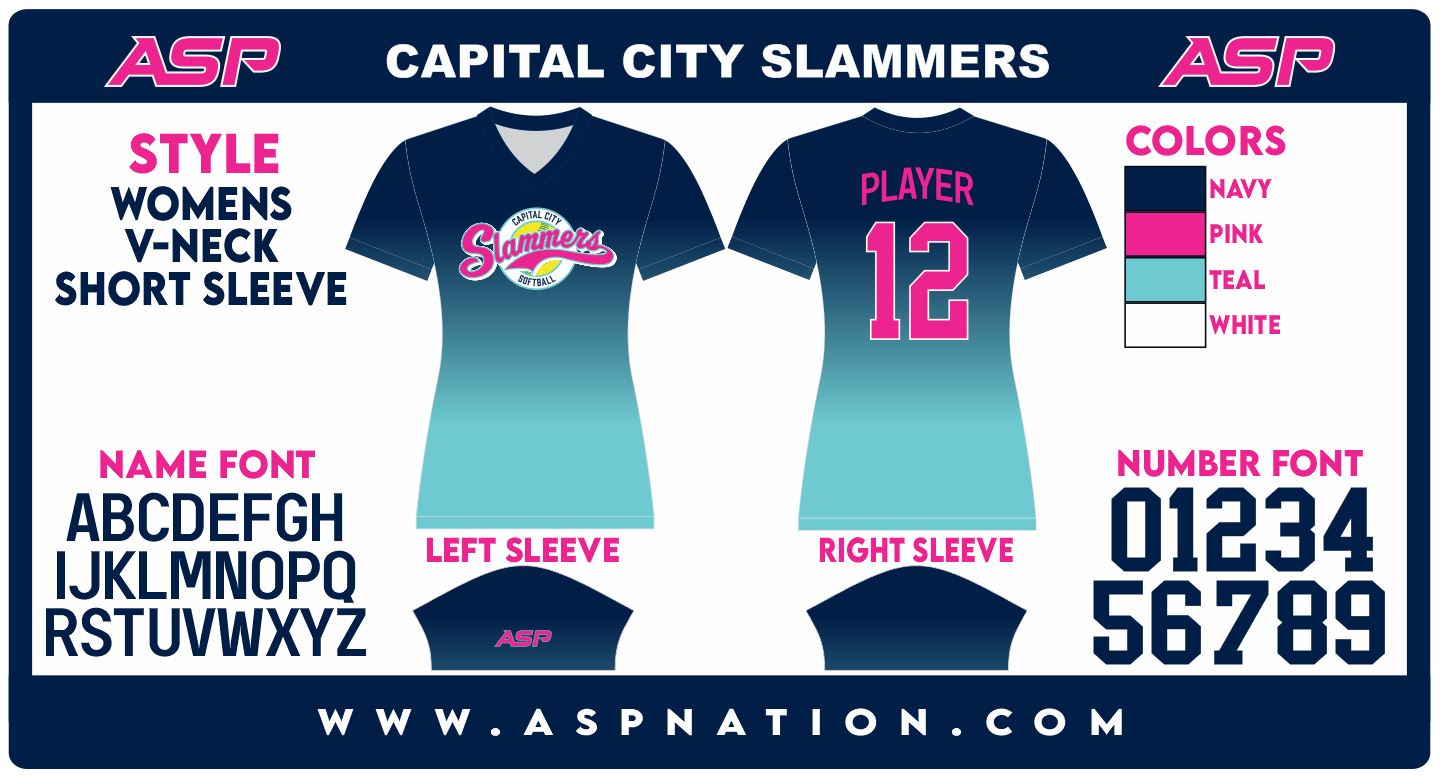 Capital City Slammers Fastpitch Womens/Girls Full Sublimation Uniform Short Sleeve