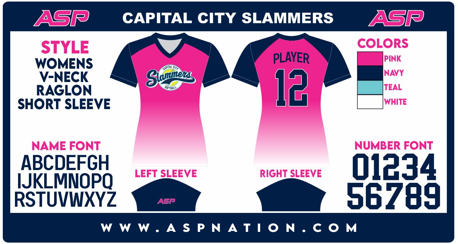 Capital City Slammers Fastpitch Womens/Girls Full Sublimation Uniform Short Sleeve