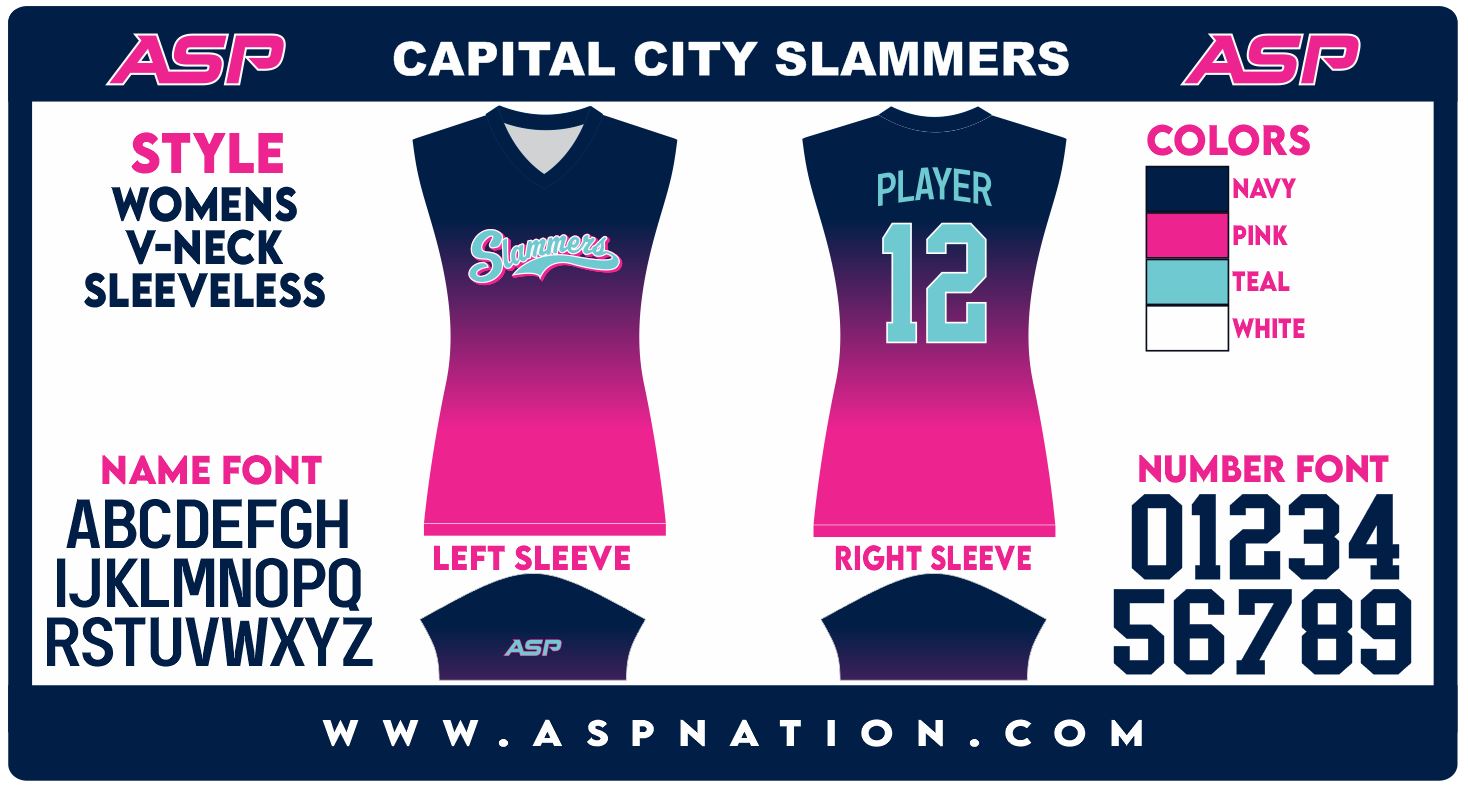 Capital City Slammers Fastpitch Womens/Girls Full Sublimation Uniform Sleeveless