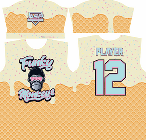 Funky Monkeys Baseball Mens/Boys Full Sublimation Short Sleeve