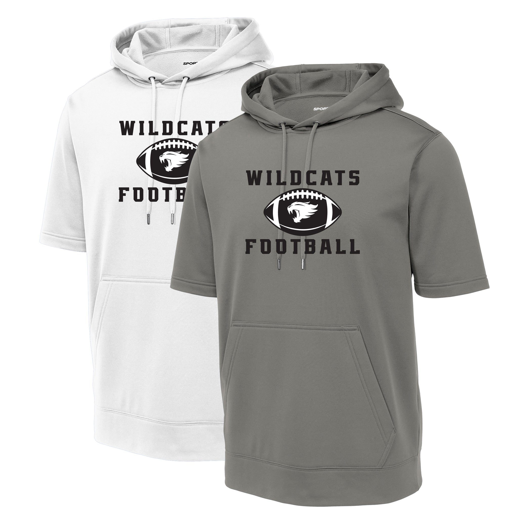 Wildcats Football Sport-Tek ® Sport-Wick ® Fleece Short Sleeve Hooded Pullover