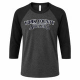 York County Anglers BELLA+CANVAS® Unisex 3/4-Sleeve Baseball Tee