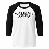 York County Anglers BELLA+CANVAS® Unisex 3/4-Sleeve Baseball Tee