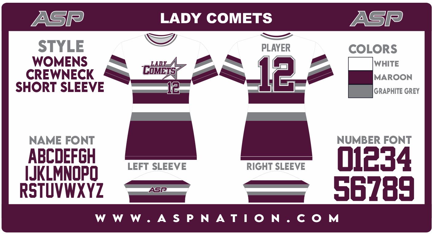 Lady Comets Fastpitch Womens/Girls Full Sublimation Uniform Short Sleeve