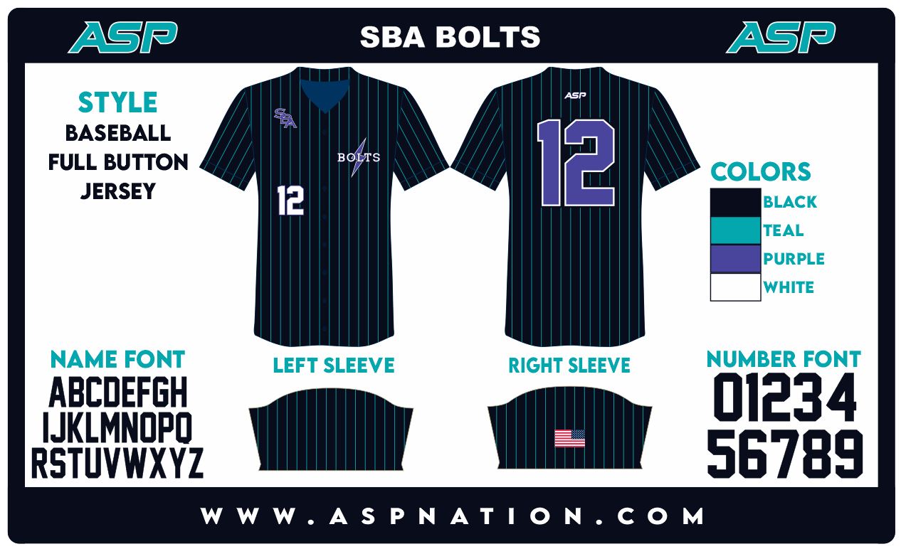 Carolina Hit Stix Baseball Mens/Boys Full Button Full Sublimation Short Sleeve