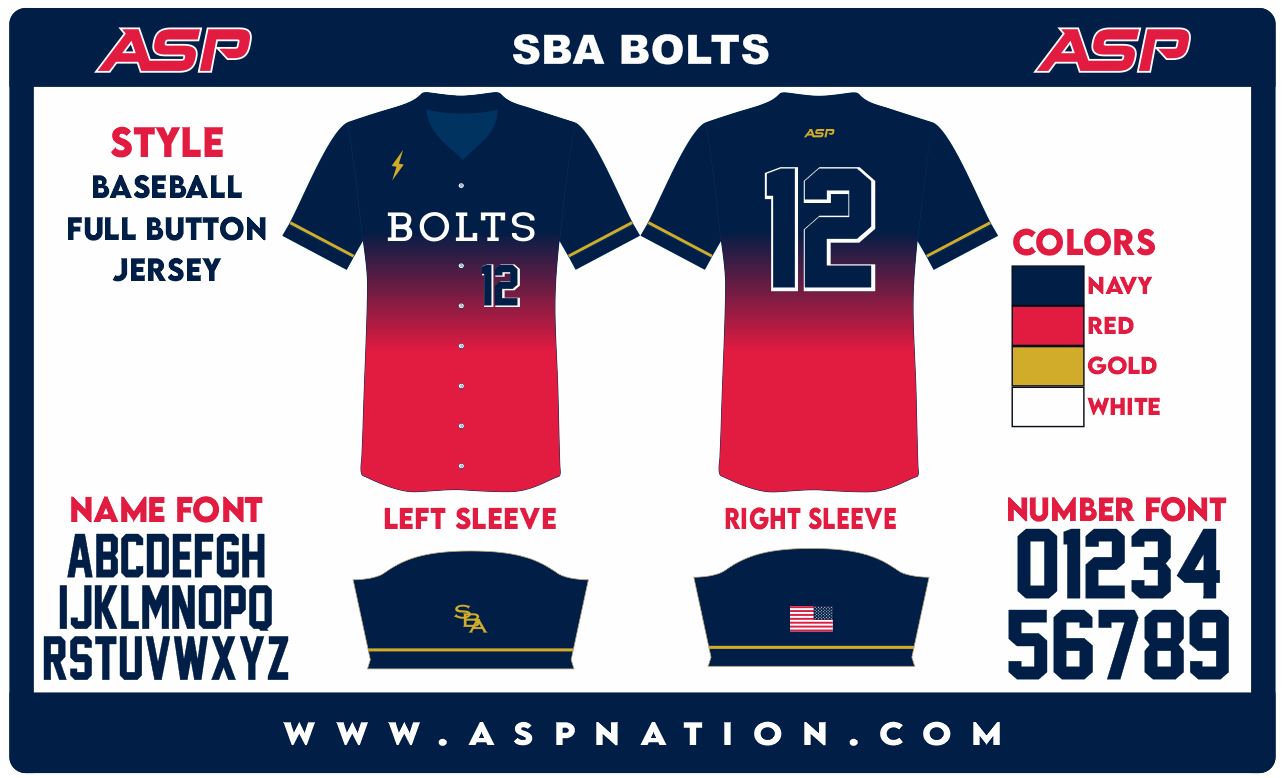 Carolina Hit Stix Baseball Mens/Boys Full Button Full Sublimation Short Sleeve